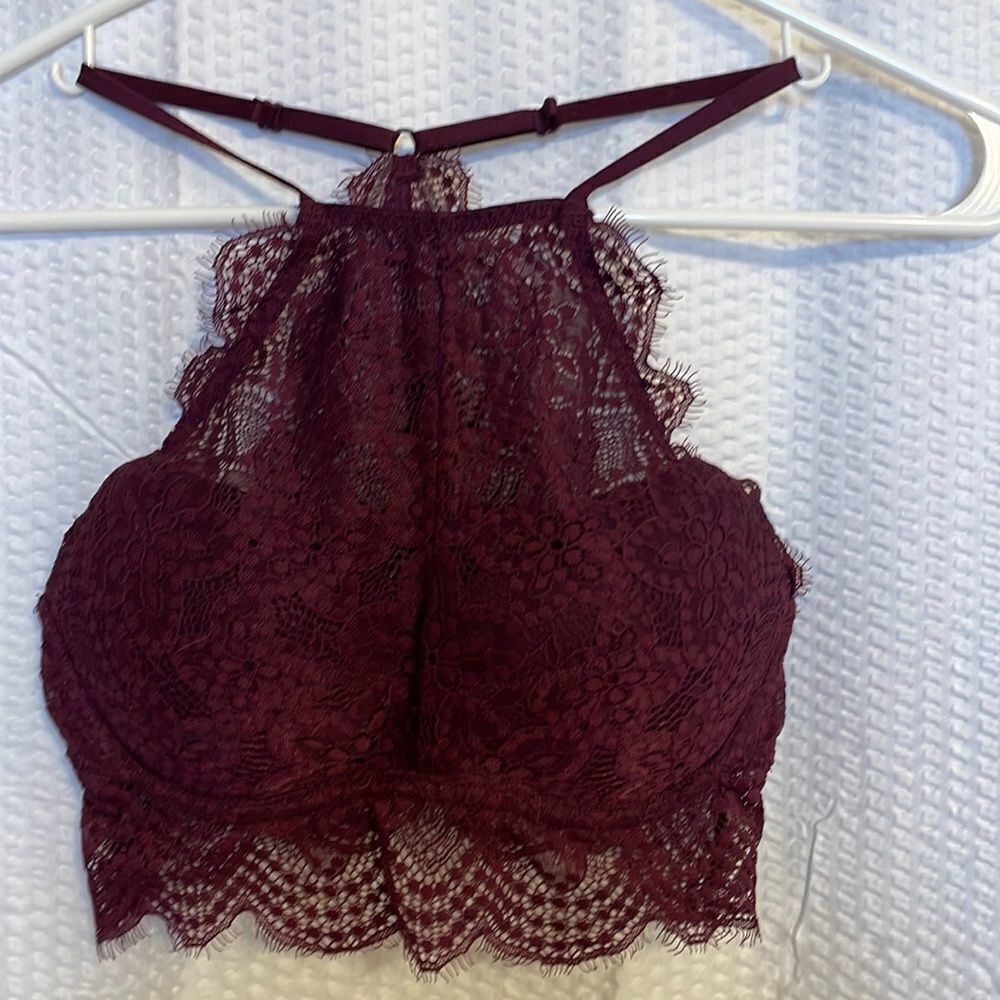 PINKβVictoriaβs Secret burgundy lace bralette Size extra small